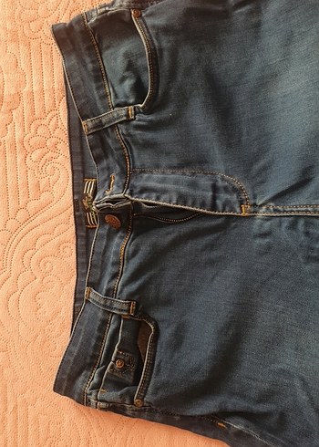 Kadın Mavi Bol Kesim Midi Jean