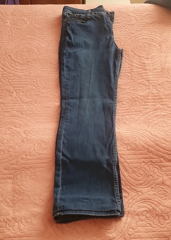 36 Beden Kadın Mavi Bol Kesim Midi Jean