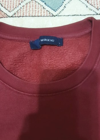 Bordo Erkek Sweatshirt Bisiklet Yaka - Görsel 2
