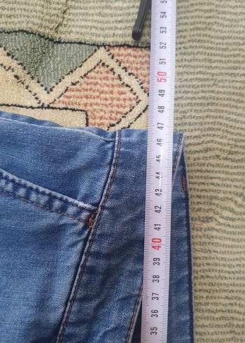 34 Beden Mavi Kemerli Erkek Denim Şort