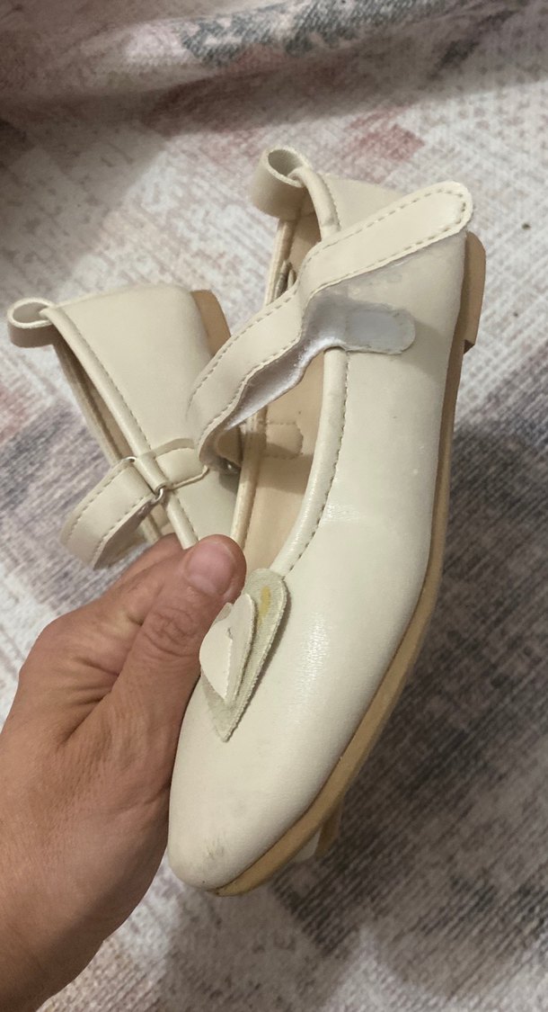 Kız Çocuk Beyaz Tokalı Babet Ayakkabı - Görsel 2