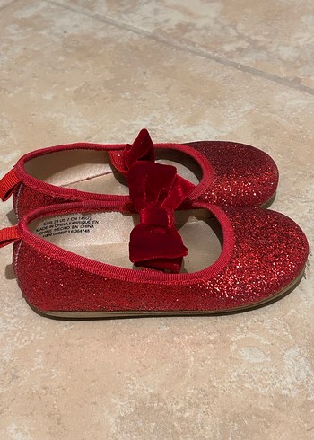 Kız Çocuk Kırmızı Simli Babet Ayakkabı - Görsel 3