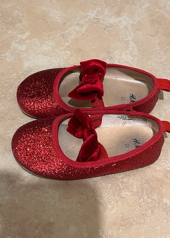 Kız Çocuk Kırmızı Simli Babet Ayakkabı - Görsel 2