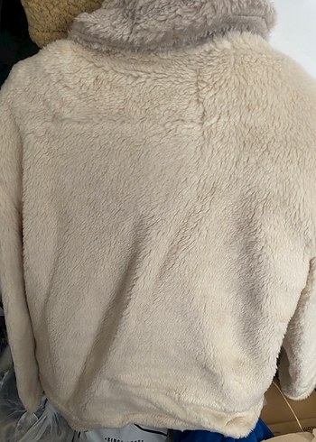 Trendyol & Milla Bej Peluş Detaylı Midi Kadın Ceket