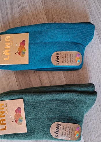 Lana Mavi Midi Yün Çorap 36/40 - Görsel 5