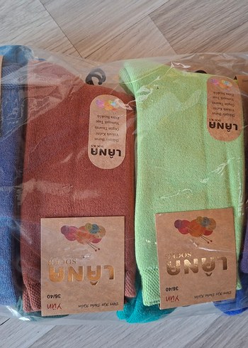 Lana Mavi Midi Yün Çorap 36/40 - Görsel 7