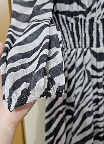 Batik BATİK Zebra Desen Şifon Elbise