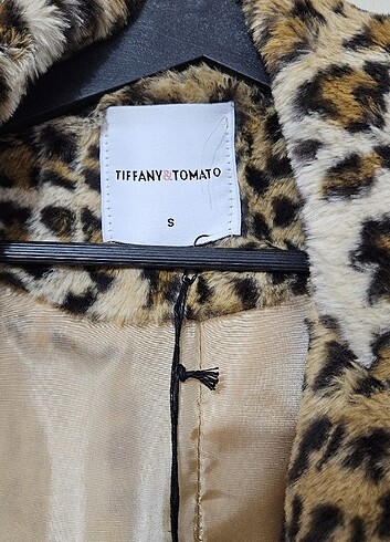 s Beden TIFFANY TOMATO Leopar Desenli Uzun Kürk