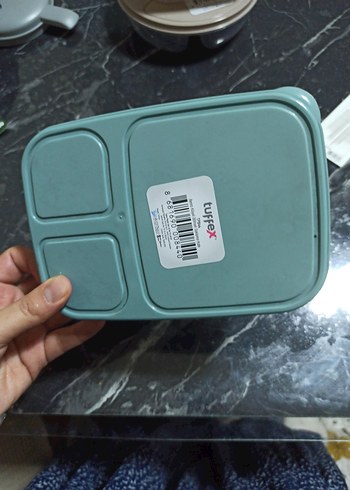 Tüfex Bölmeli Turkuaz Gıda Kabı 800 ml - Görsel 6