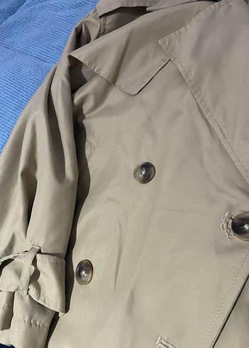 Bej Düğmeli Midi Kadın Trençkot - Görsel 2