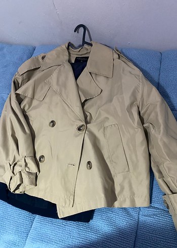 Bej Düğmeli Midi Kadın Trençkot - Görsel 3