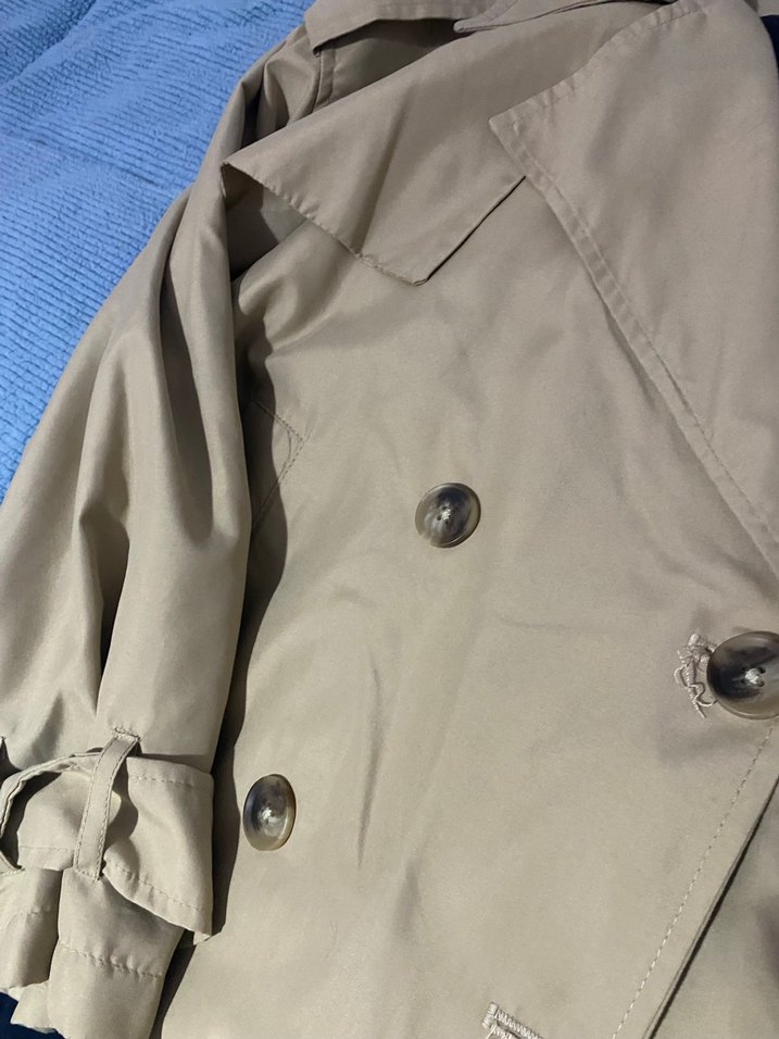 Bej Düğmeli Midi Kadın Trençkot - Görsel 2