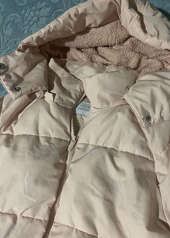 Toz pembe Kadın Midi Kışlık Mont Yüksek Yakalı - Görsel 2