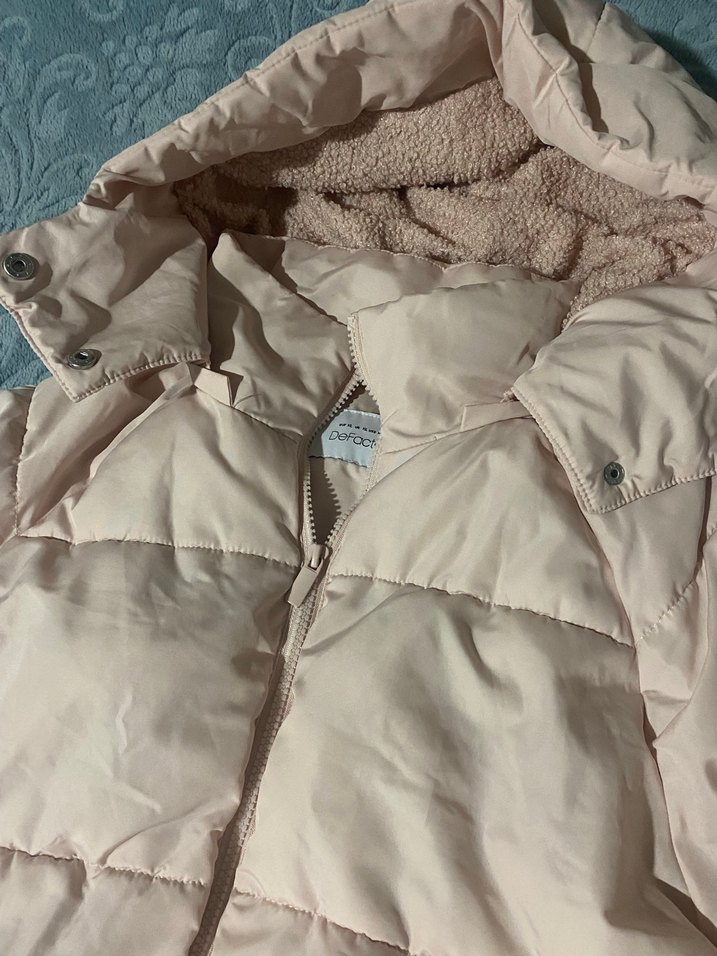 Toz pembe Kadın Midi Kışlık Mont Yüksek Yakalı - Görsel 2