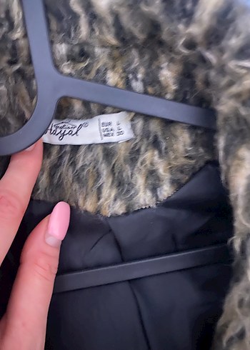 Kahverengi Zebra Desenli Midi Kadın Suni Kürk - Görsel 3