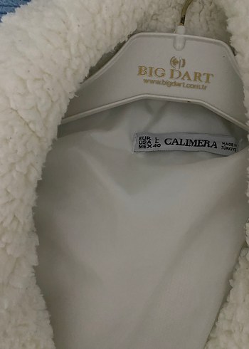 Düğmeli Beyaz Midi Kadın Kaban - Görsel 3