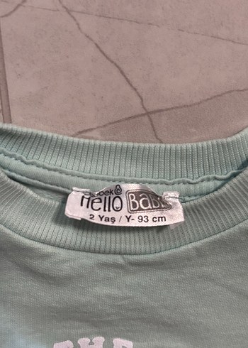 18-24 Ay Beden Hello Baby marka Turkuaz Baskılı Kız Sweatshirt