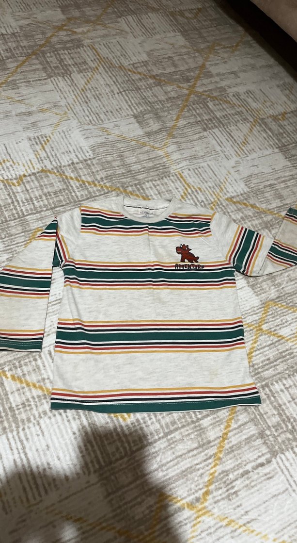 Uzun Kollu Çizgili Erkek Sweatshirt - Görsel 3