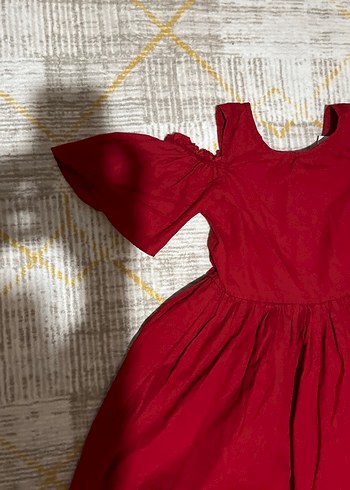 Bordo Kız Çocuk Fırfırlı Bohem Elbise - Görsel 2