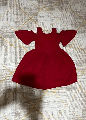 Bordo Kız Çocuk Fırfırlı Bohem Elbise - Görsel 3