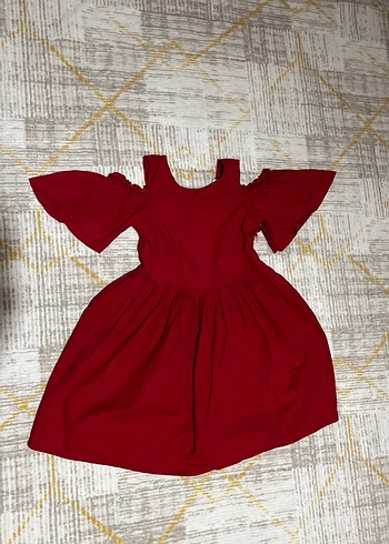 Bordo Kız Çocuk Fırfırlı Bohem Elbise - Görsel 4