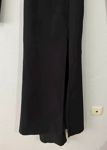 Uzun Siyah Straplez Elbise - Görsel 7