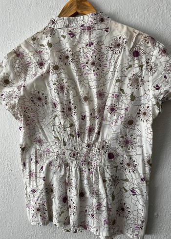 Bohem Desenli Düğmeli Kısa Kollu Gömlek - Görsel 2