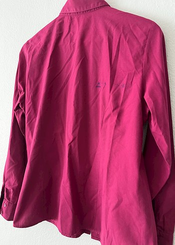 Pembe Düğmeli Keten Kadın Gömlek - Görsel 2