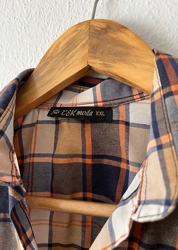 Düğmeli Ekose Kadın Gömlek - Görsel 3