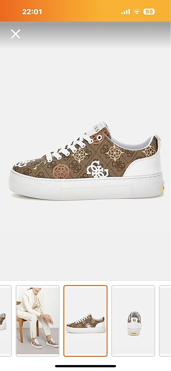 39 Beden Orjinal kutusunda etiketli Guess sneaker