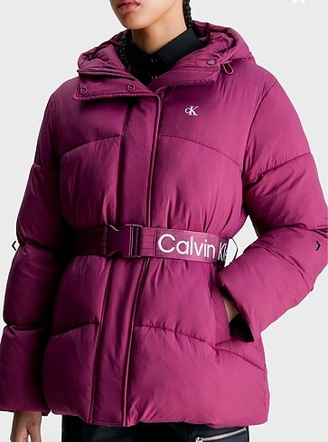 Orjinal Calvin Klein RegularFit Kemerli Kapüşonlu Şişme mont
