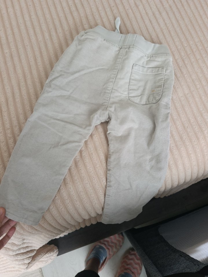 Bej Erkek Çocuk Keten Rahat Kesim Pantolon - Görsel 2