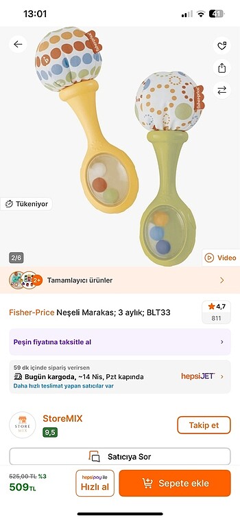 Beden Renk Neşeli marakas