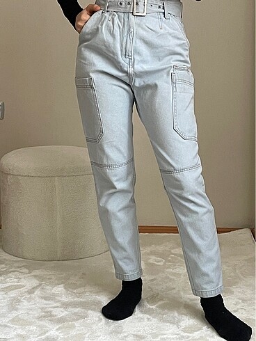 34 Beden mavi Renk H&M kadın pantolon