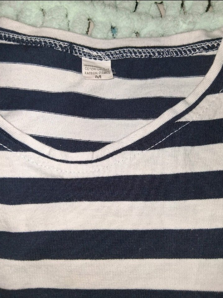 Çizgili Vual Tişört - Görsel 2