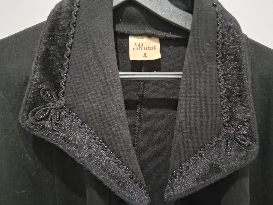 Siyah Süet Uzun Kaban - Görsel 2