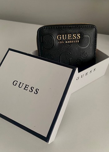 GUESS Siyah Deri Fermuarlı Cüzdan