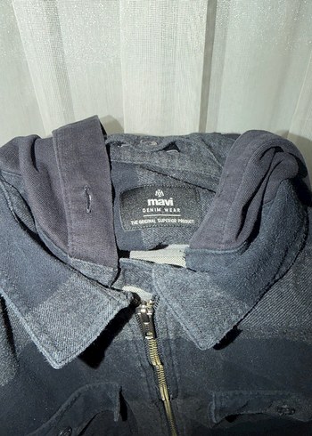 Gri Fermuarlı Erkek Denim Gömlek - Görsel 3