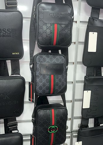 Siyah Baskılı Erkek Omuz Çantası