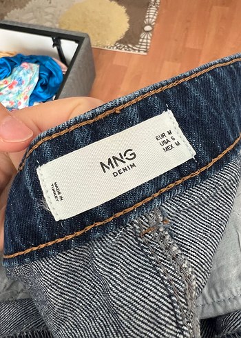 Düğmeli Lacivert Denim Mini Etek - Görsel 3