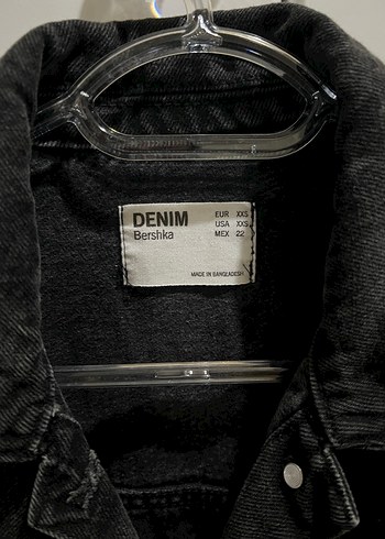 Düğmeli Siyah Oversize Denim Ceket - Görsel 3