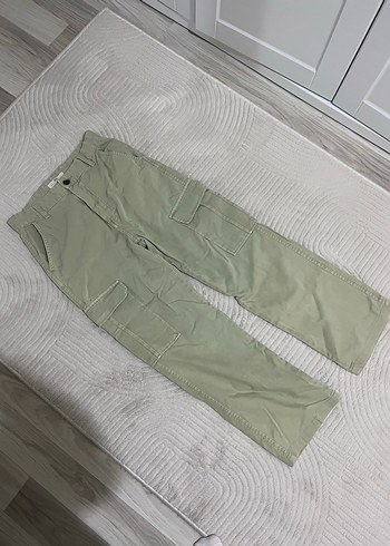 Kadın Stradivarius Khaki Rahat Kesim Kargo Pantolon - Görsel 2