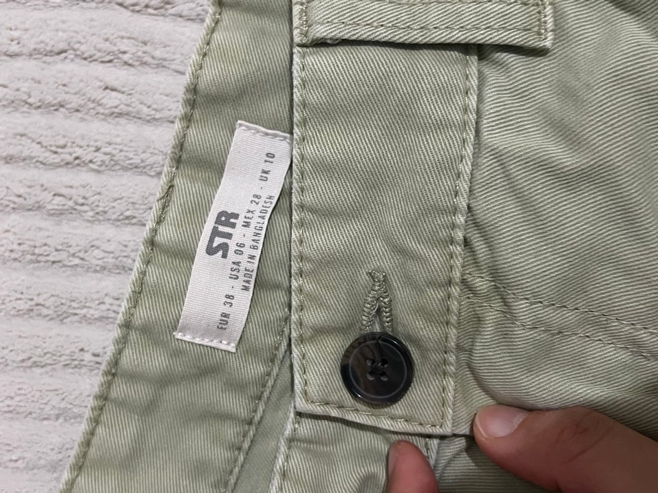 Kadın Stradivarius Khaki Rahat Kesim Kargo Pantolon - Görsel 4
