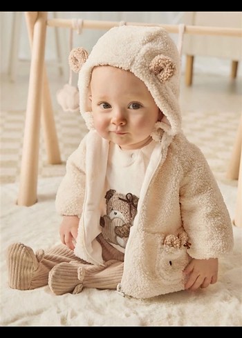 Mayoral ayıcıklı peluş hırka mont - Görsel 2