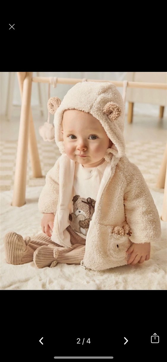 Mayoral ayıcıklı peluş hırka mont - Görsel 2