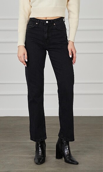 Siyah straight jean
