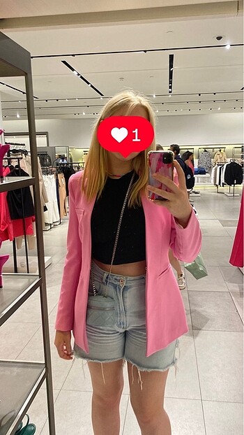 l Beden pembe Renk Zara Pembe Blazer Ceket