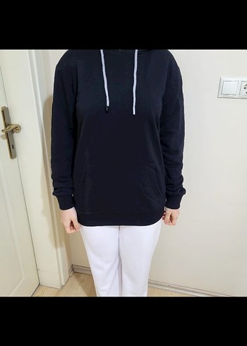 Unisex Siyah Oversize Sweatshirt