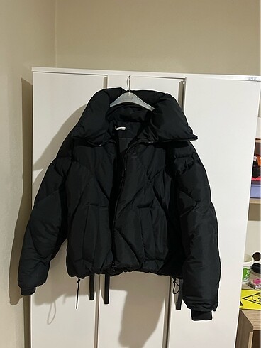 l Beden siyah Renk Oversize Şişme Mont