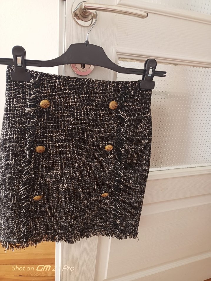 Düğmeli Mini Kadın Takım Elbise Beyaz - Görsel 2